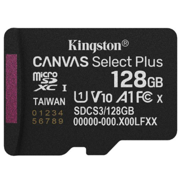 Mostrar detalhes de CARTAO DE MEMORIA SD KINGSTON CANVAS SELECT PLUS CLASS 10UHS-I 128GB MICRO+ADAPTADOR - SDCS3/128GB Imagem de CARTAO DE MEMORIA SD KINGSTON CANVAS SELECT PLUS CLASS 10UHS-I 128GB MICRO+ADAPTADOR - SDCS3/128GB