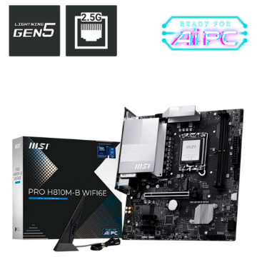 Mostrar detalhes de PLACA MAE MSI PRO H810M-B WIFI6E DDR5 LGA1851 ULTRA PROCESSORS Imagem de PLACA MAE MSI PRO H810M-B WIFI6E DDR5 LGA1851 ULTRA PROCESSORS
