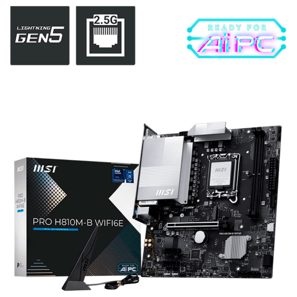 Imagem de PLACA MAE MSI PRO H810M-B WIFI6E DDR5 LGA1851 ULTRA PROCESSORS