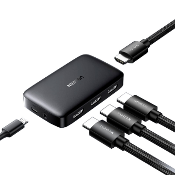 Mostrar detalhes de SWITCH HDMI UGREEN COM 3 ENTRADAS HDMI E 1 SAIDA HDMI COM CONTROLE REMOTO - CM332 Imagem de SWITCH HDMI UGREEN COM 3 ENTRADAS HDMI E 1 SAIDA HDMI COM CONTROLE REMOTO - CM332