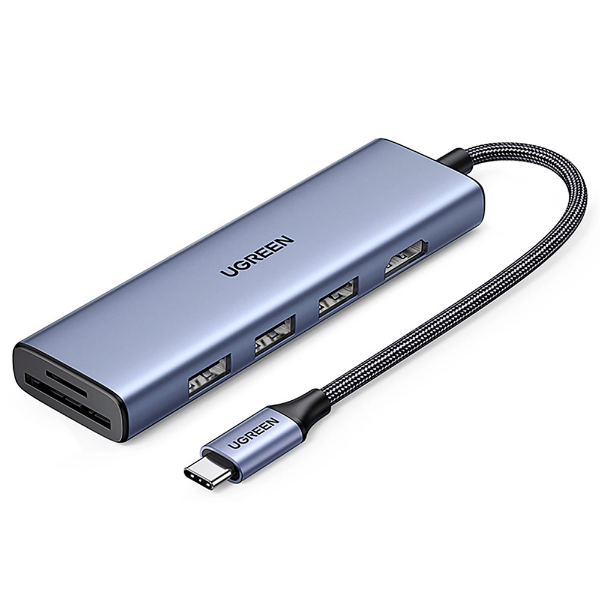 Imagem de HUB USB UGREEN USB-C COM 3P USB-A 3.0/HDMI/SD/TF - CM511-20956A