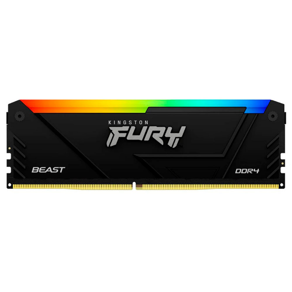 Imagem de MEMORIA KINGSTON FURY BEAST RGB 16GB DDR4 3200MHZ 1.35V BLACK DESKTOP - KF432C16BB12A/16WP