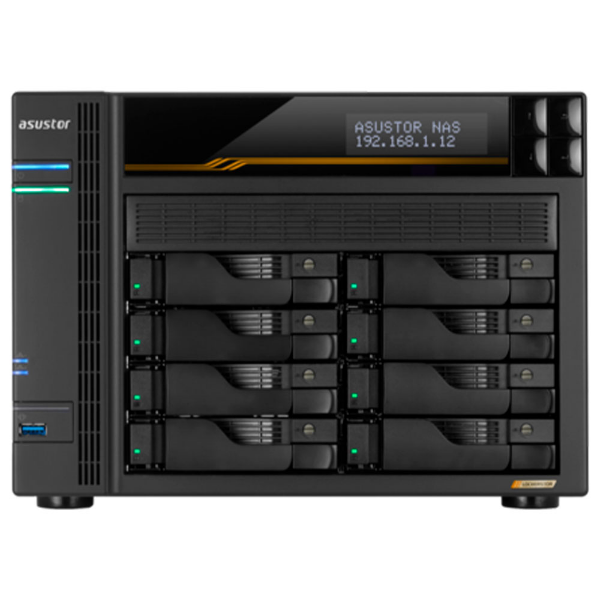 Imagem de STORAGE NAS ASUSTOR TORRE S/HD 8 BAIAS AMD RYZEN V3C14 2 PORTAS LAN 5GB E 2 10GB - AS6808T-BR
