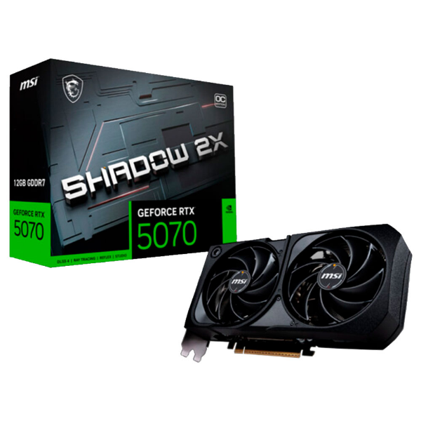 Imagem de PLACA DE VIDEO MSI GEFORCE RTX 5070 SHADOW 2X OC 12GB GDDR7 192BITS 912-V532-011