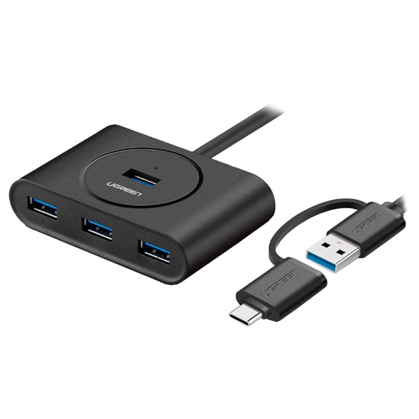 Imagem de HUB USB UGREEN COM 4 PORTAS USB-A E USB-A 3.0/USB-C MACHO 1M - CR113