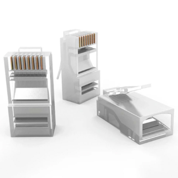 CONECTOR MACHO RJ45 FURUKAWA SOHOPLUS CAT5E PARA CABO SOLIDO E FLEXIVEL PCT 100 UND