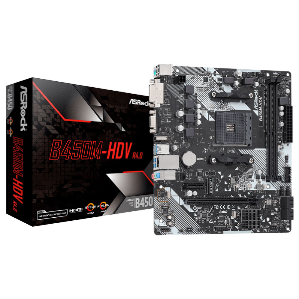 Imagem de PLACA MAE ASROCK B450M HDV R4 DDR4 AM4