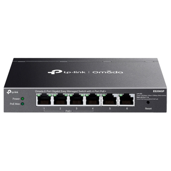 Imagem de SWITCH GERENCIAVEL AGILE COM 6 PORTAS GIGABIT E 4 PORTAS POE+ ES206GP TP-LINK