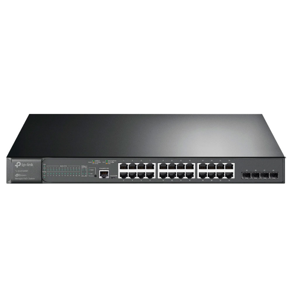 Imagem de SWITCH GERENCIAVEL L2+ TP-LINK SG3428MP COM 24 PORTAS GIGABIT POE+ E 4 SLOTS SFP JETSTREAM