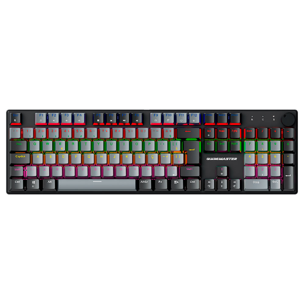 Imagem de TECLADO K-MEX MECANICO GAMER SHADOWSCOPE KGY528 CINZA E PRETO