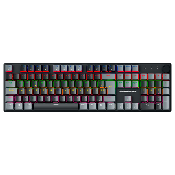 Imagem de TECLADO K-MEX MECANICO GAMER SHADOWSCOPE KHY628 PRETO E CINZA