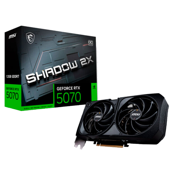 Imagem de PLACA DE VIDEO MSI GEFORCE RTX 5070 SHADOW 2X OC 12GB GDDR7 192BITS 912-V532-076