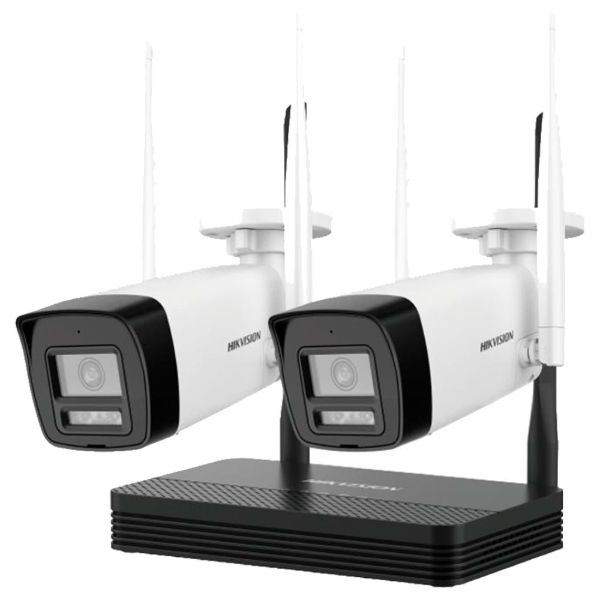 Imagem de KIT WIFI EASYLINK 1 NVR 4 CANAIS E 2 CAMERAS IP BULLET 2MP DS-J142I/NKS422W0H HIKVISION