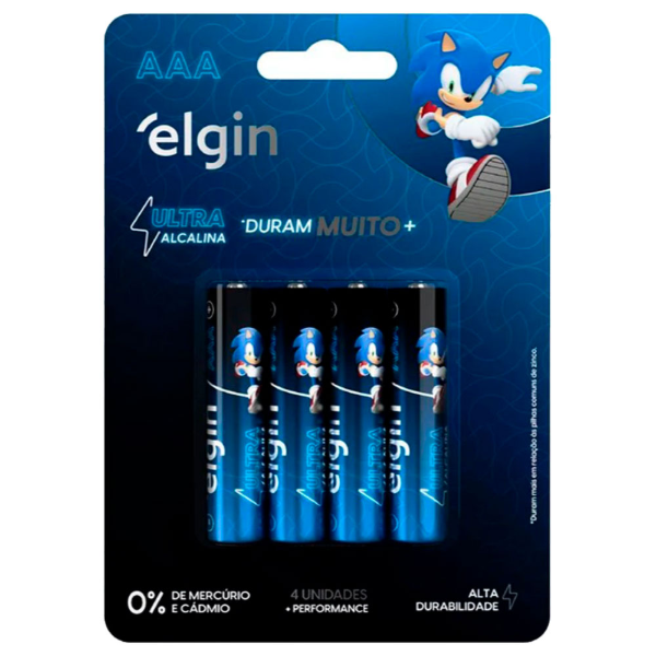 Imagem de PILHA ULTRA  ALCALINA  AAA BLIST C/4 PECAS 82435 ELGIN