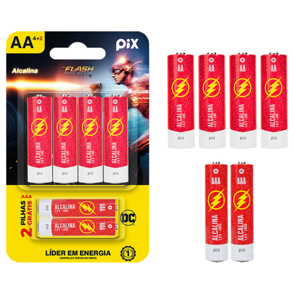 Imagem de PILHA ALCALINA ULTRA AA LR6 BLISTER C/ 4 PECAS + 2 PILHAS AAA GRATIS PIX - 022-6006