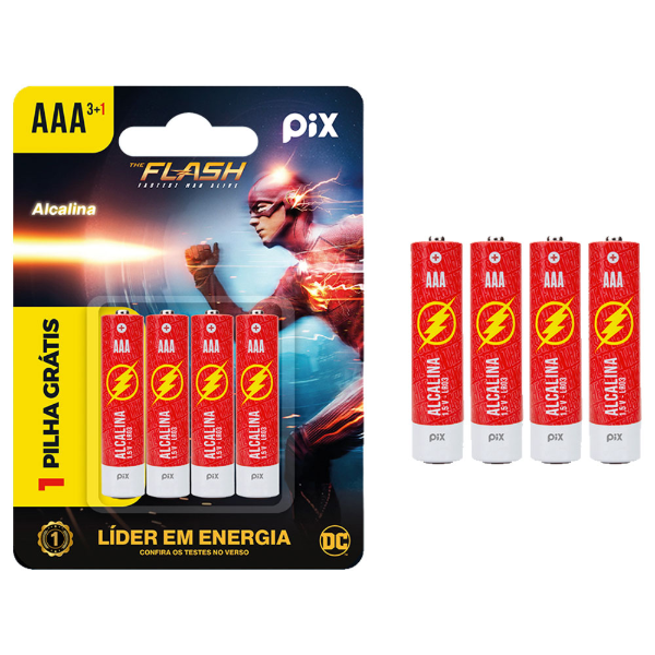 Imagem de PILHA ALCALINA ULTRA AAA LR03 BLISTER C/ 4 PECAS PIX - 022-6001