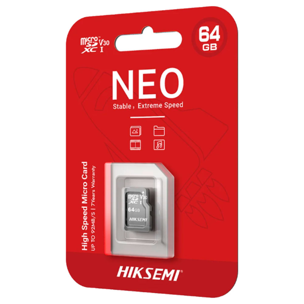 Imagem de CARTAO DE MEMORIA MICRO SD HIKSEMI CLASS 10UHS-I 64GB - HS-TF-C1/64G