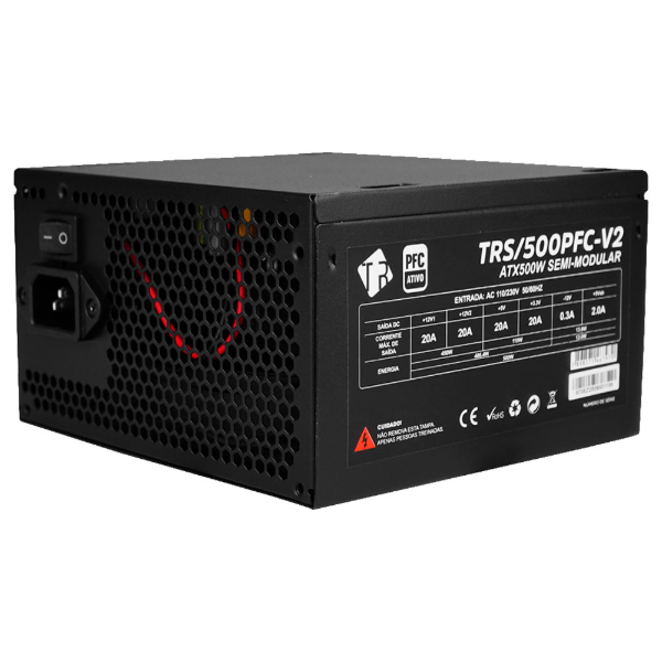 Imagem de FONTE DE ALIMENTACAO BRAZIL PC ATX 500W TRONOS PFC ATIVO TRS/500PFC-V2